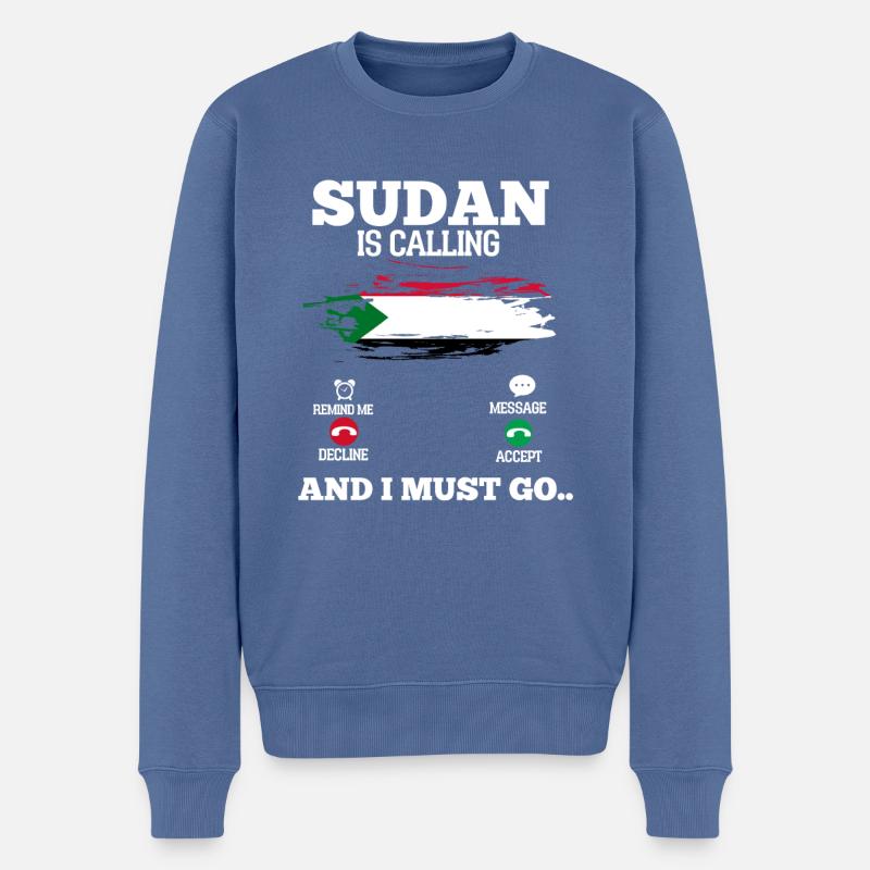 Sudan - Männer Premium Bio Pullover - Taubenblau