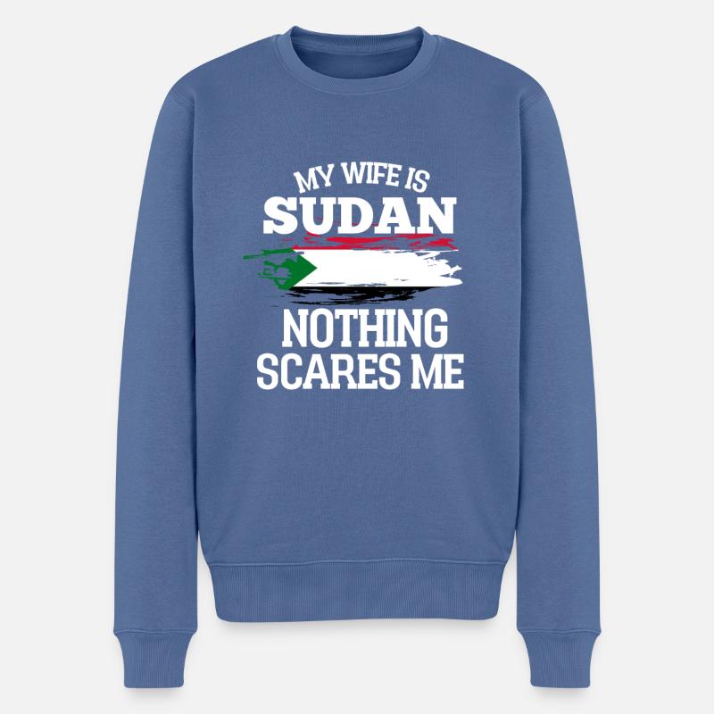 Sudan - Männer Premium Bio Pullover - Taubenblau