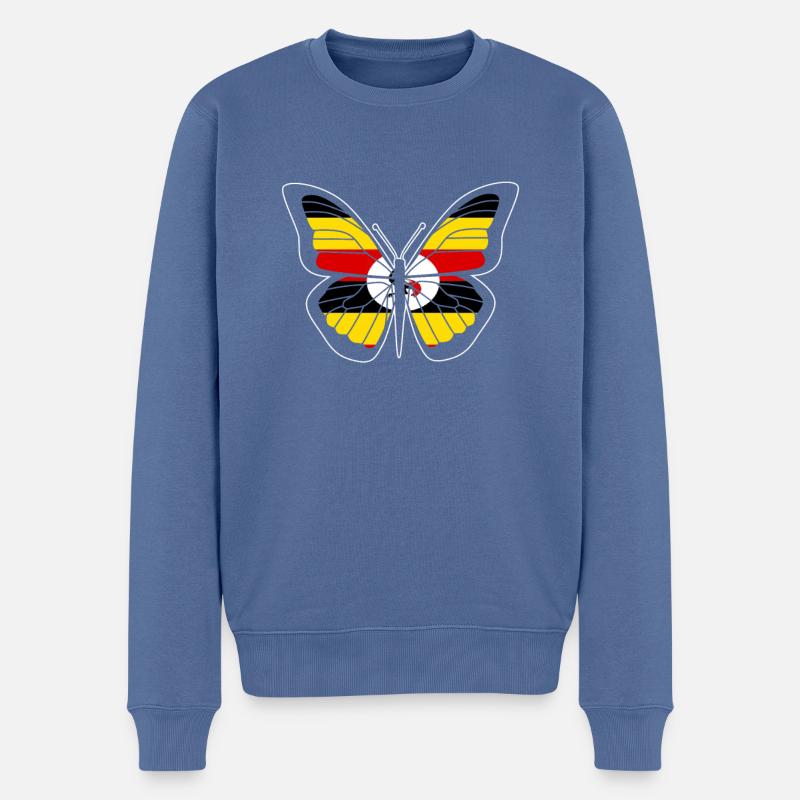 Ouganda - Pull Premium bio Homme - bleu pigeon