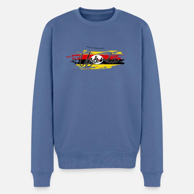 Uganda - Männer Premium Bio Pullover - Taubenblau