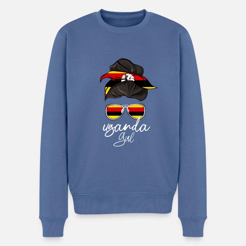 Ouganda - Pull Premium bio Homme - bleu pigeon
