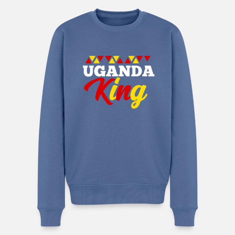Ouganda - Pull Premium bio Homme - bleu pigeon