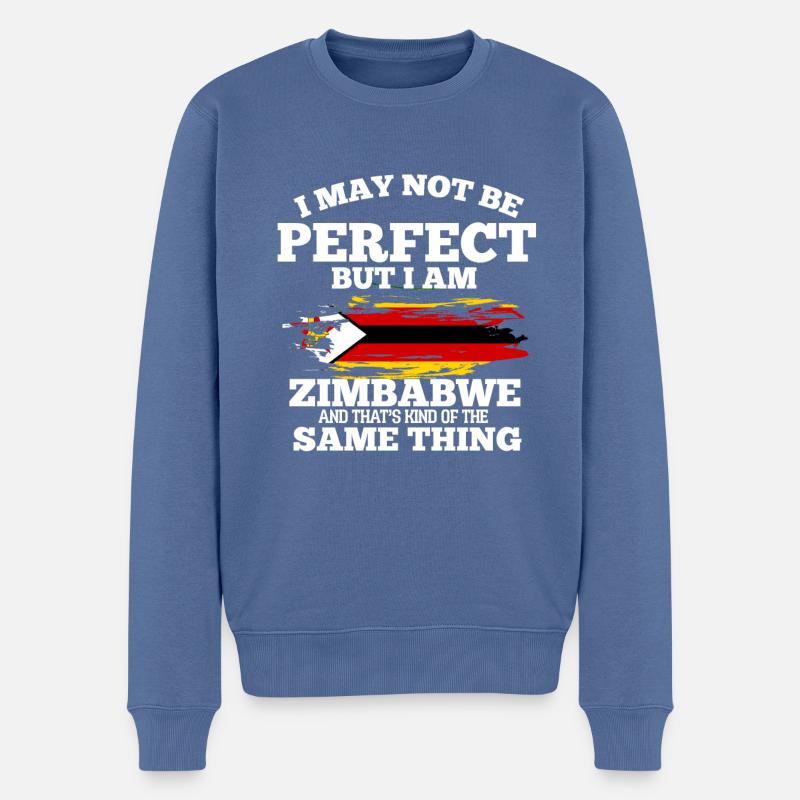 Simbabwe - Männer Premium Bio Pullover - Taubenblau