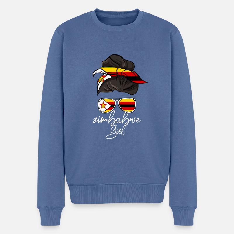 Zimbabwe - Pull Premium bio Homme - bleu pigeon