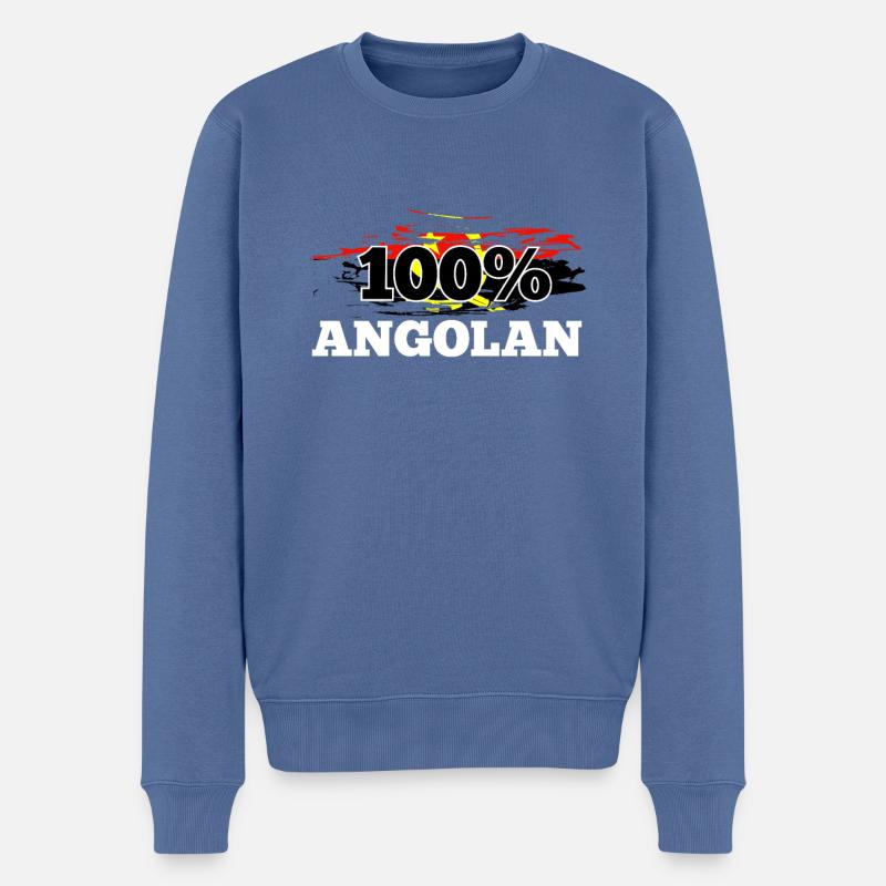 Angola - Männer Premium Bio Pullover - Taubenblau