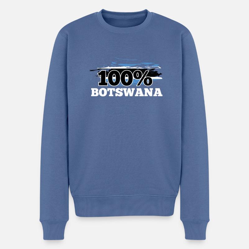 Botswana - Männer Premium Bio Pullover - Taubenblau