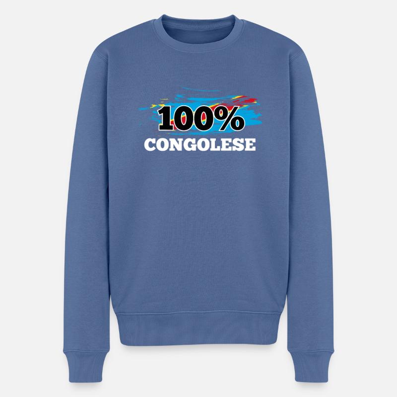 Kongo - Männer Premium Bio Pullover - Taubenblau