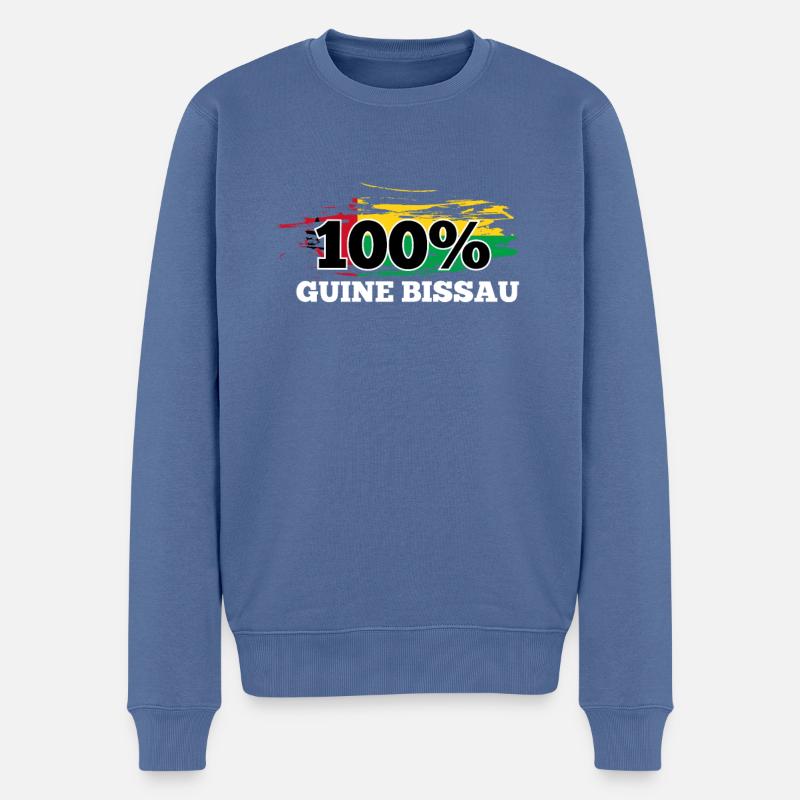 Guinea Bissau - Männer Premium Bio Pullover - Taubenblau