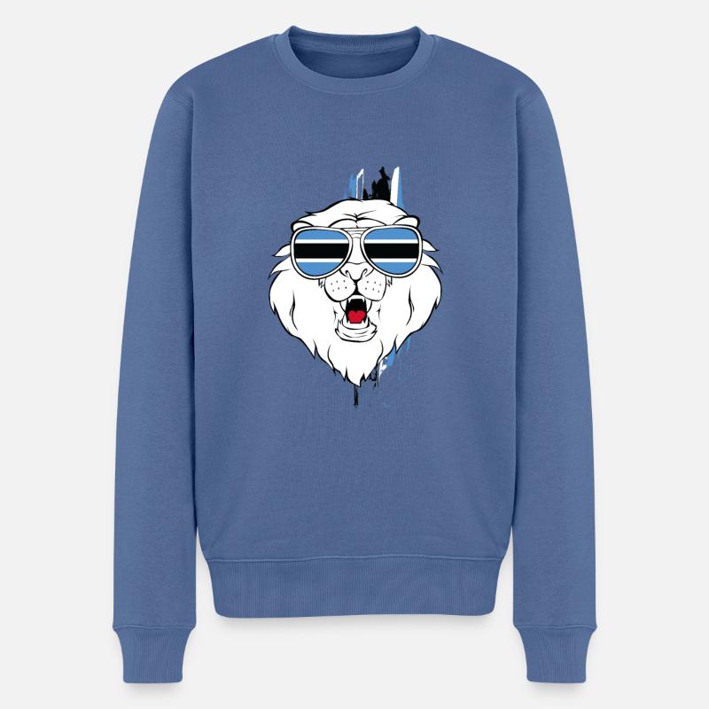 Botswana - Männer Premium Bio Pullover - Taubenblau