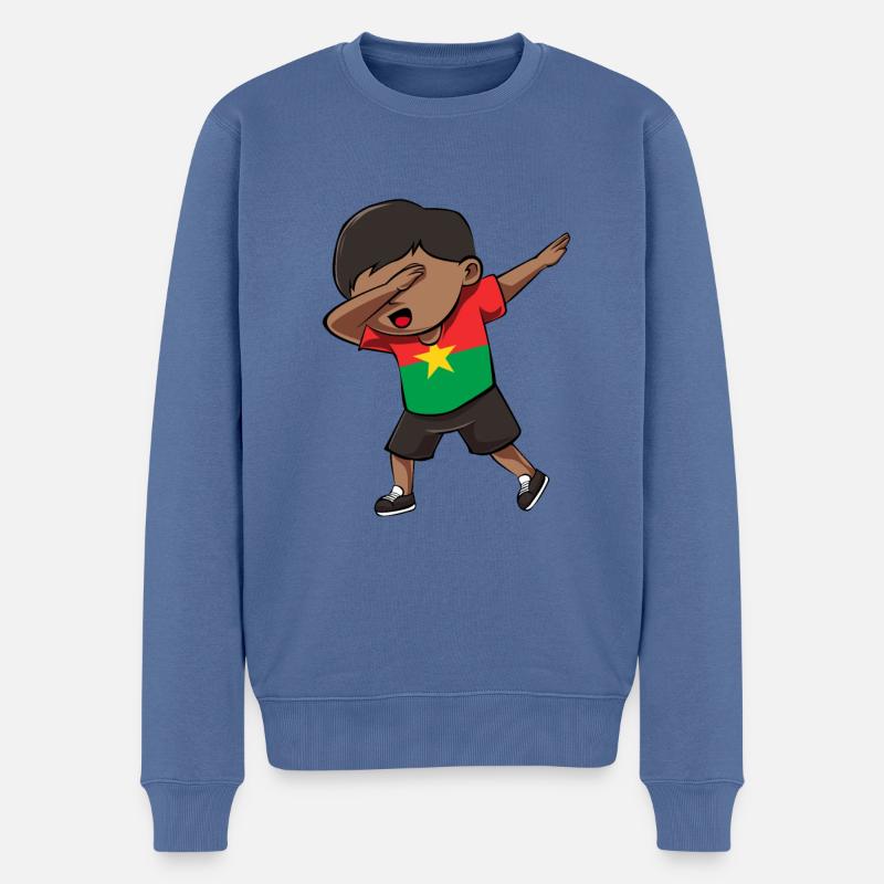 Burkina Faso - Männer Premium Bio Pullover - Taubenblau