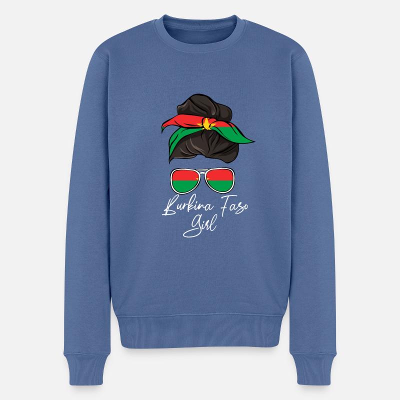 Burkina Faso - Männer Premium Bio Pullover - Taubenblau