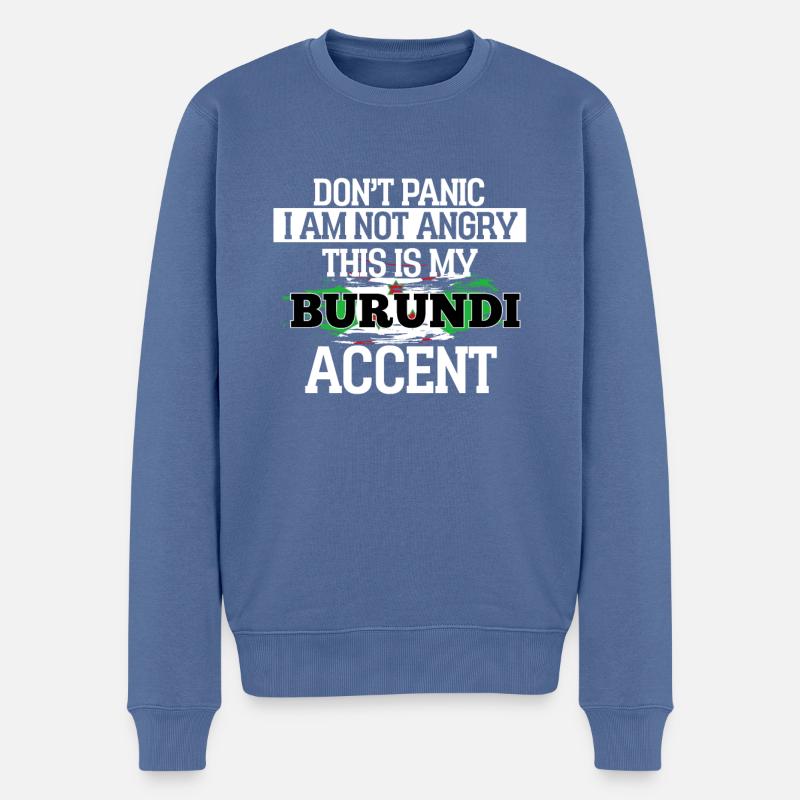 Burundi - Pull Premium bio Homme - bleu pigeon