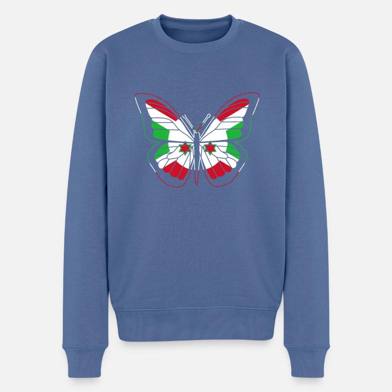 Burundi - Pull Premium bio Homme - bleu pigeon