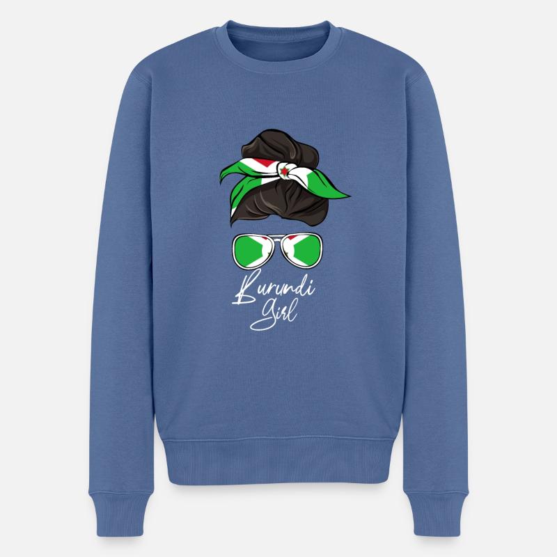 Burundi - Männer Premium Bio Pullover - Taubenblau