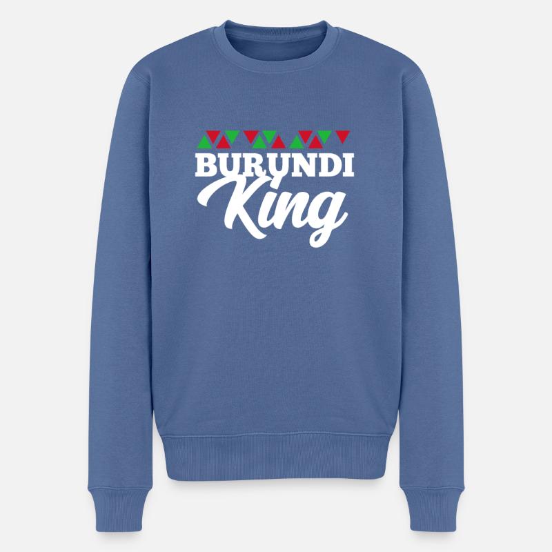 Burundi - Männer Premium Bio Pullover - Taubenblau