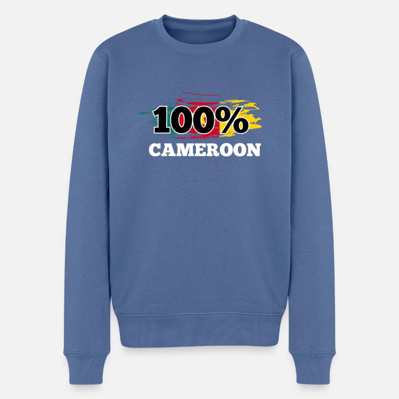 Kamerun - Männer Premium Bio Pullover - Taubenblau