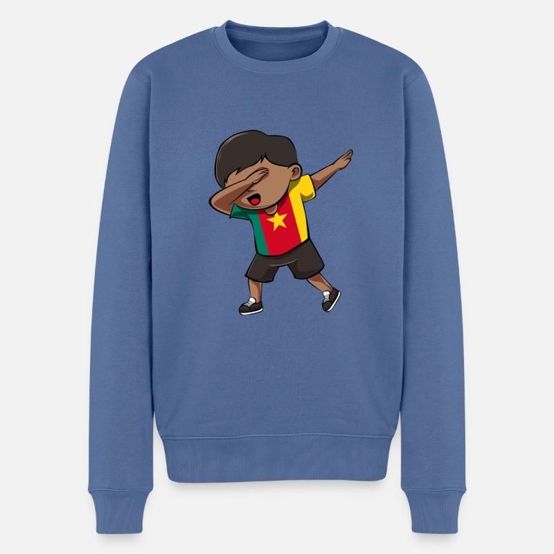 Kamerun - Männer Premium Bio Pullover - Taubenblau