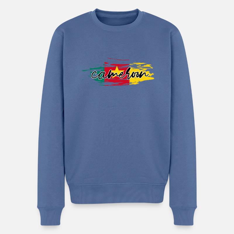 Kamerun - Männer Premium Bio Pullover - Taubenblau
