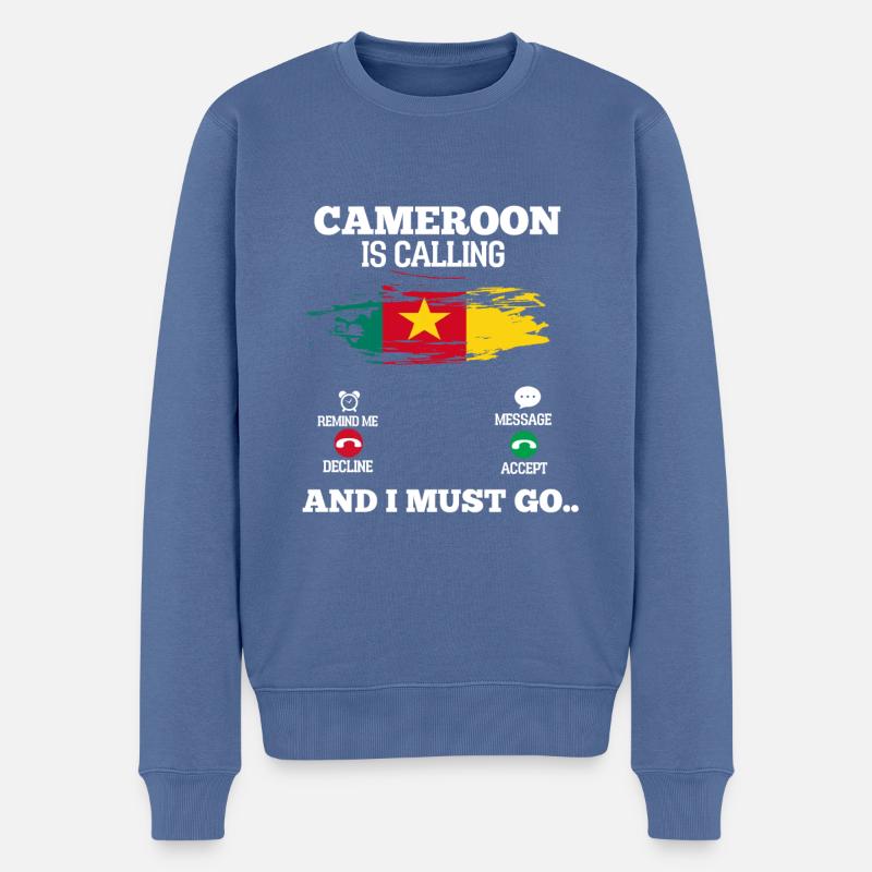 Kamerun - Männer Premium Bio Pullover - Taubenblau