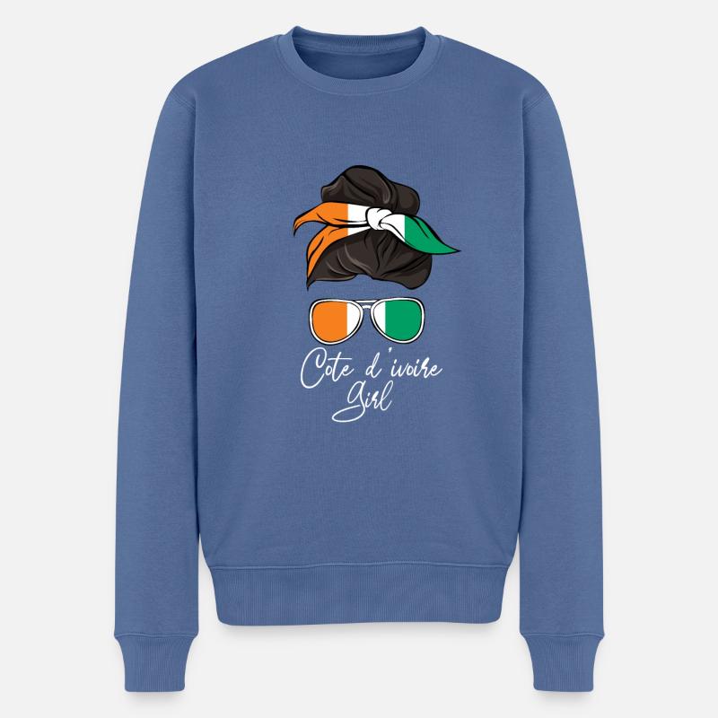 Côte d’Ivoire - Pull Premium bio Homme - bleu pigeon
