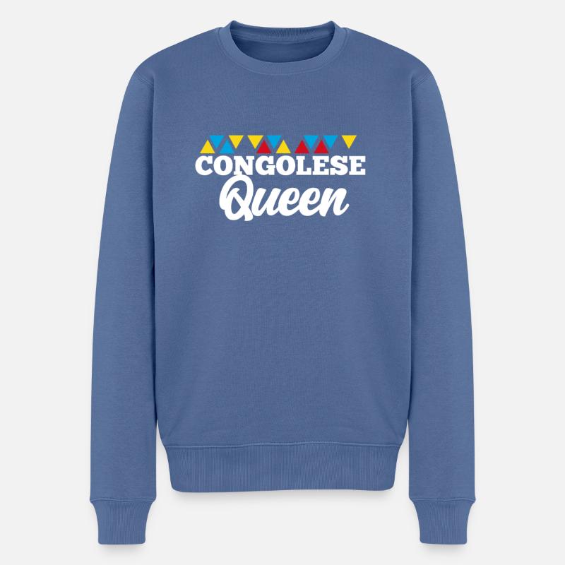 Dschibuti - Männer Premium Bio Pullover - Taubenblau