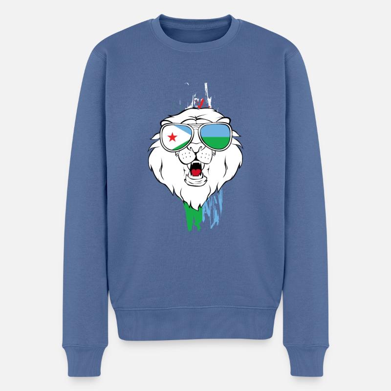 Gabon - Männer Premium Bio Pullover - Taubenblau