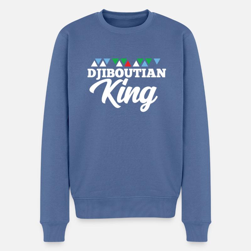 Dschibuti - Männer Premium Bio Pullover - Taubenblau