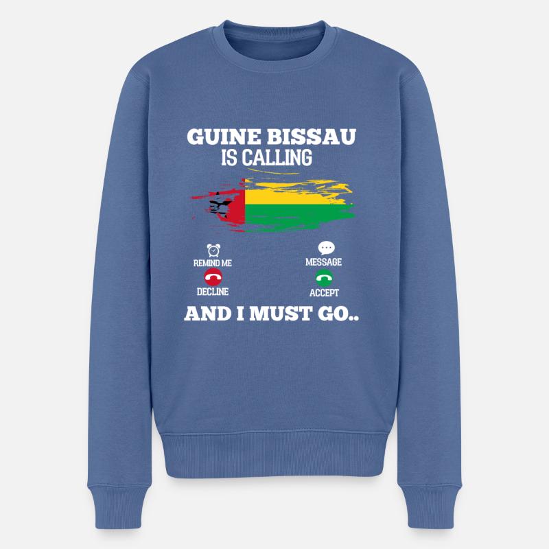 Guinea Bissau - Männer Premium Bio Pullover - Taubenblau