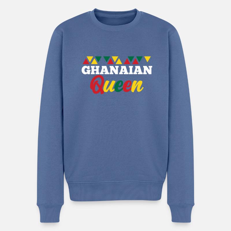 Ghana - Männer Premium Bio Pullover - Taubenblau