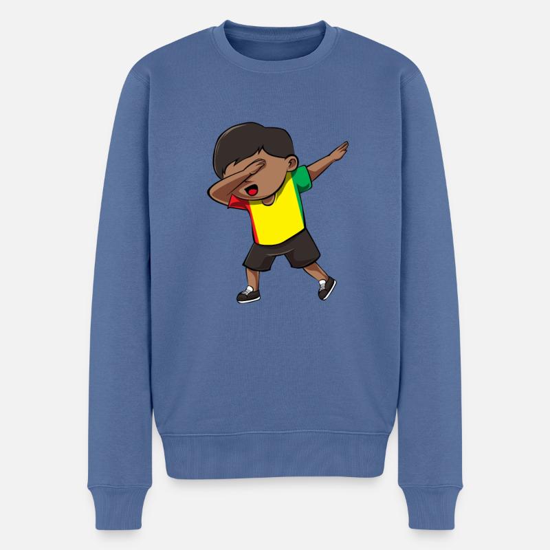 Guinea Girl - Männer Premium Bio Pullover - Taubenblau