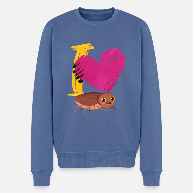 Kakerlake - Männer Premium Bio Pullover - Taubenblau