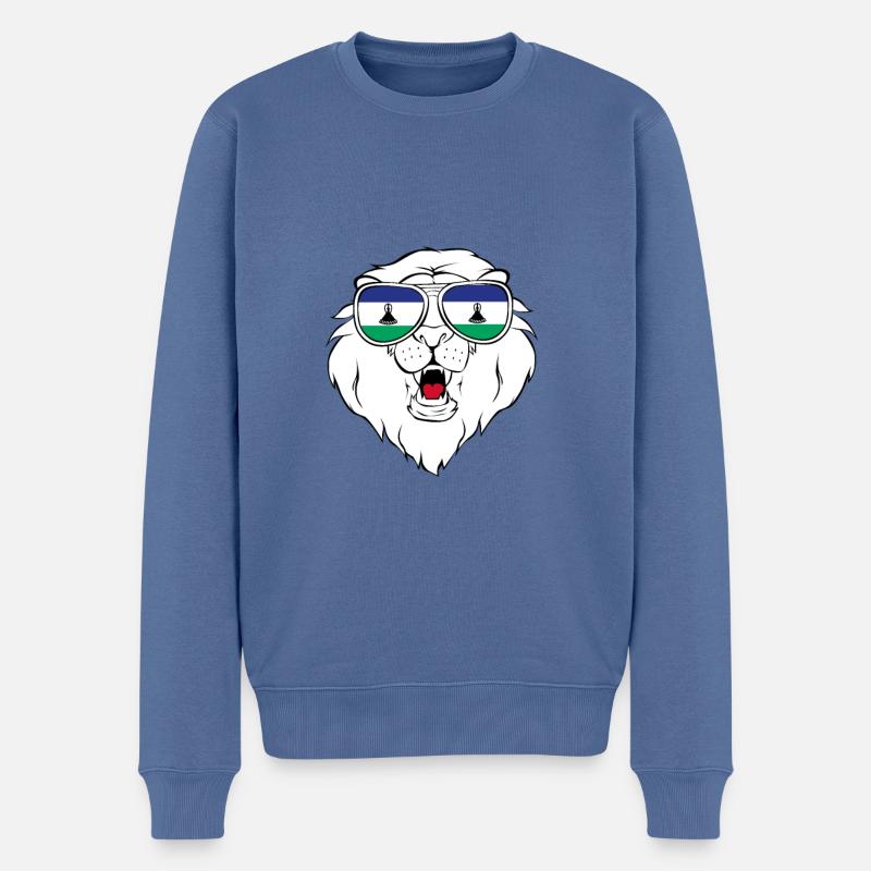 Liberia - Männer Premium Bio Pullover - Taubenblau