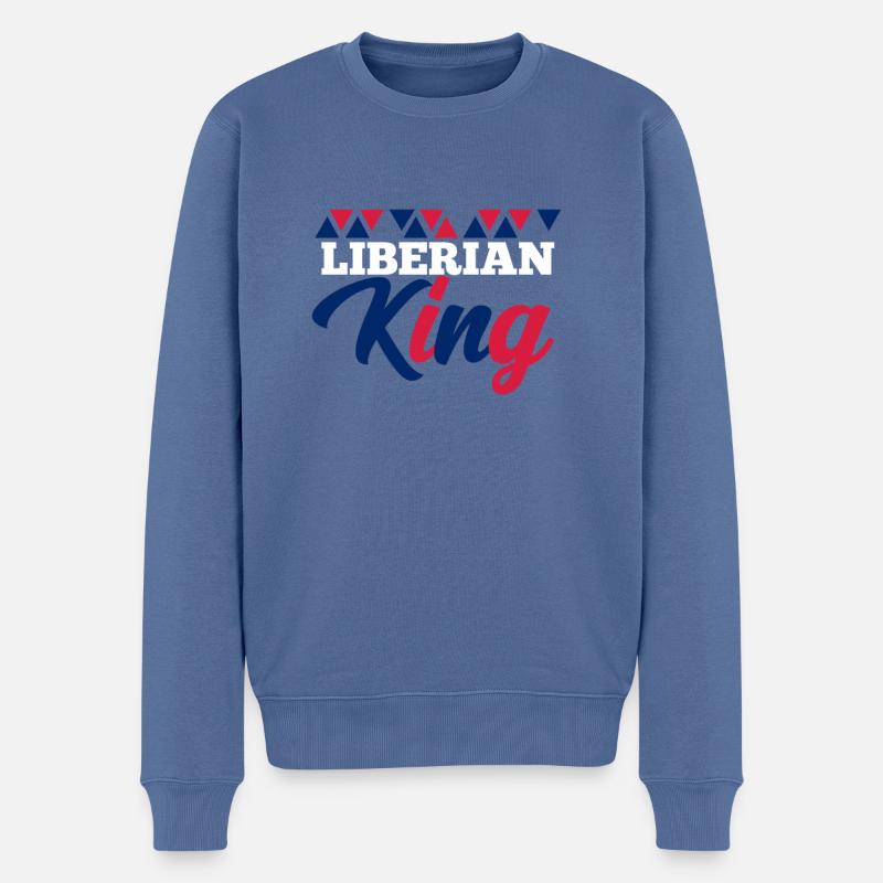 Liberia - Männer Premium Bio Pullover - Taubenblau