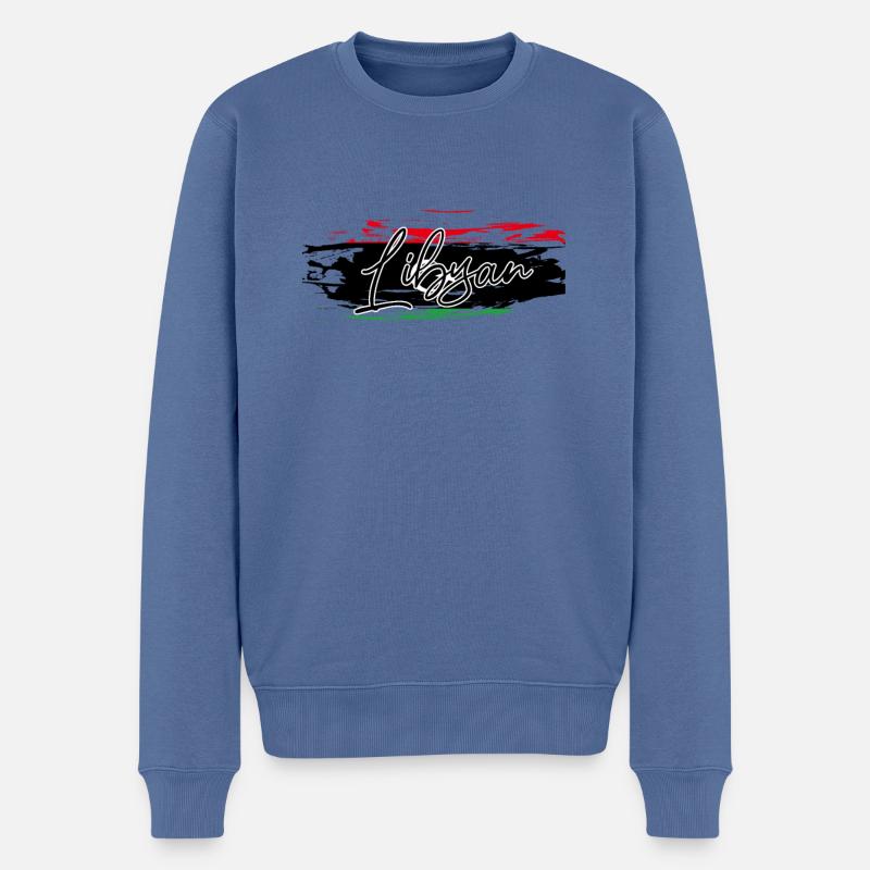 Libya - Männer Premium Bio Pullover - Taubenblau