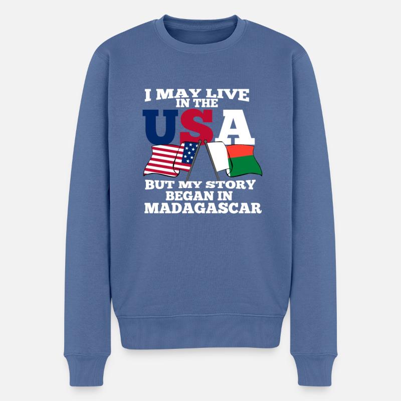 Madagaskar - Männer Premium Bio Pullover - Taubenblau