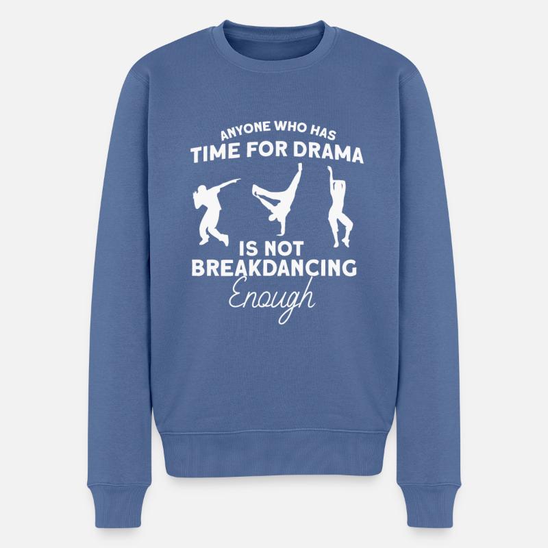 Breakdance - Pull Premium bio Homme - bleu pigeon