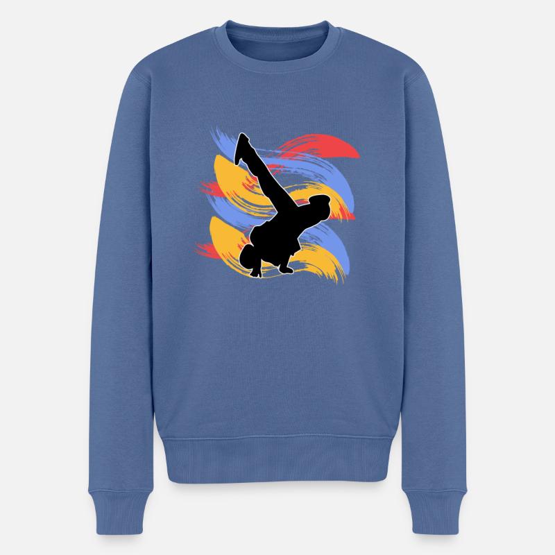 Breakdancing - Männer Premium Bio Pullover - Taubenblau