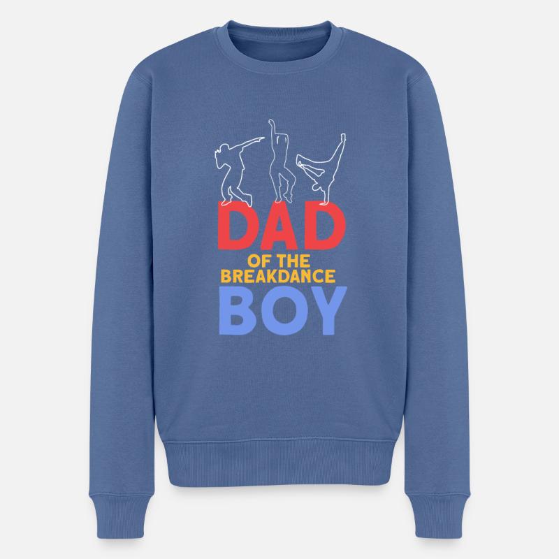 Breakdance - Pull Premium bio Homme - bleu pigeon