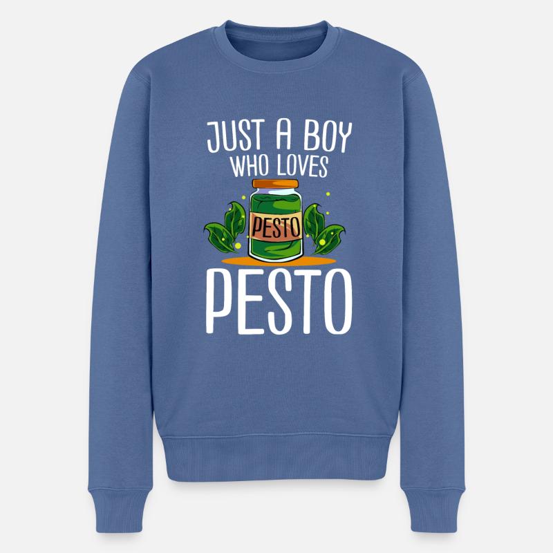 Pesto - Männer Premium Bio Pullover - Taubenblau