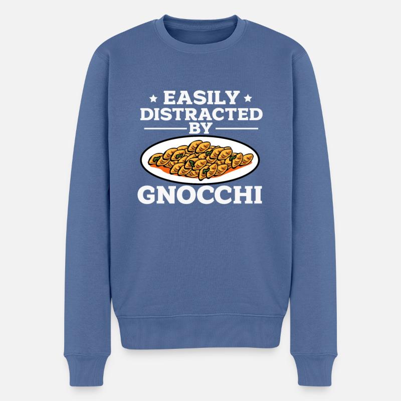 Gnocchis - Pull Premium bio Homme - bleu pigeon