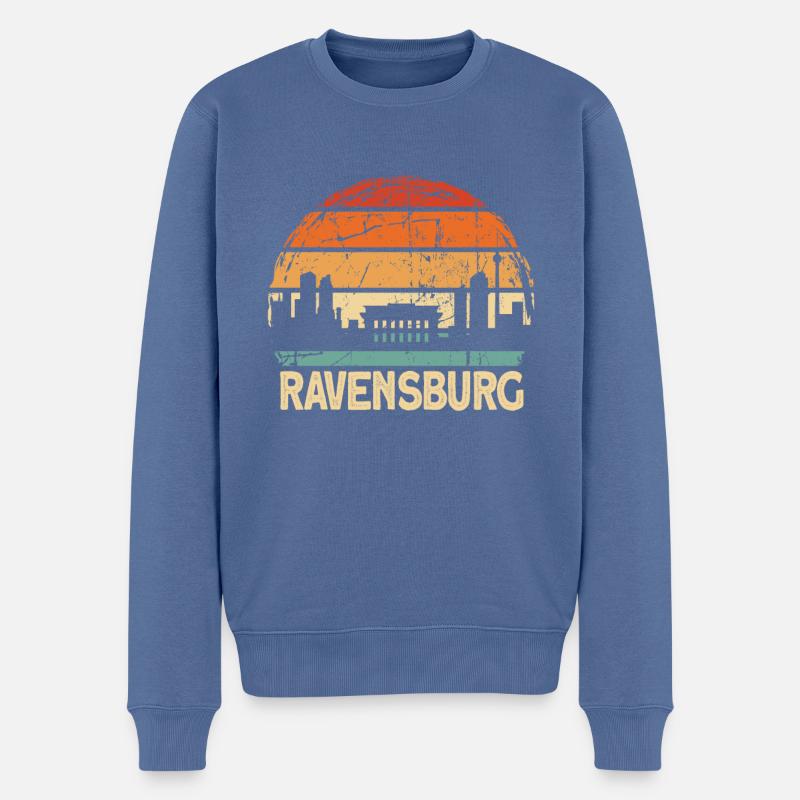 Ravensburg - Männer Premium Bio Pullover - Taubenblau