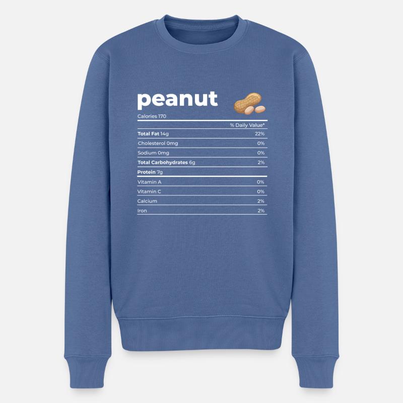 Nutrion Fakten Erdnuss - Männer Premium Bio Pullover - Taubenblau