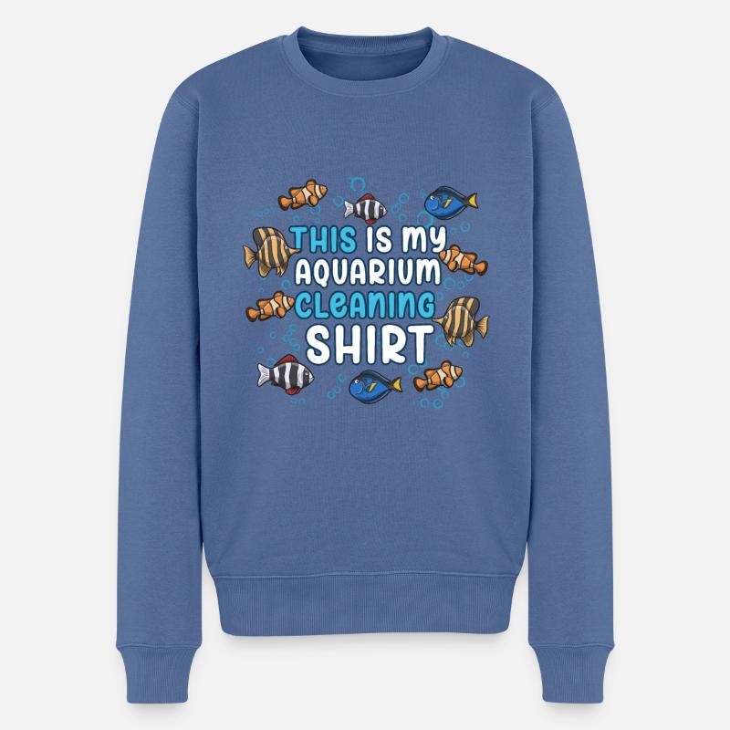 Cadeau de poisson d’aquarium - Pull Premium bio Homme - bleu pigeon