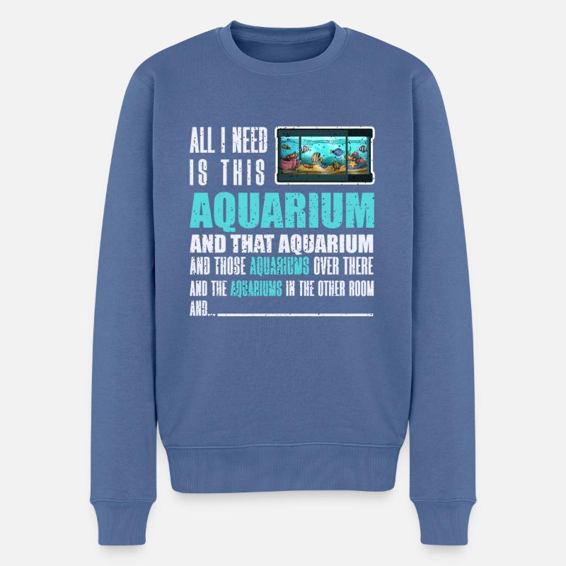 Aquarium Fisch Geschenk - Männer Premium Bio Pullover - Taubenblau