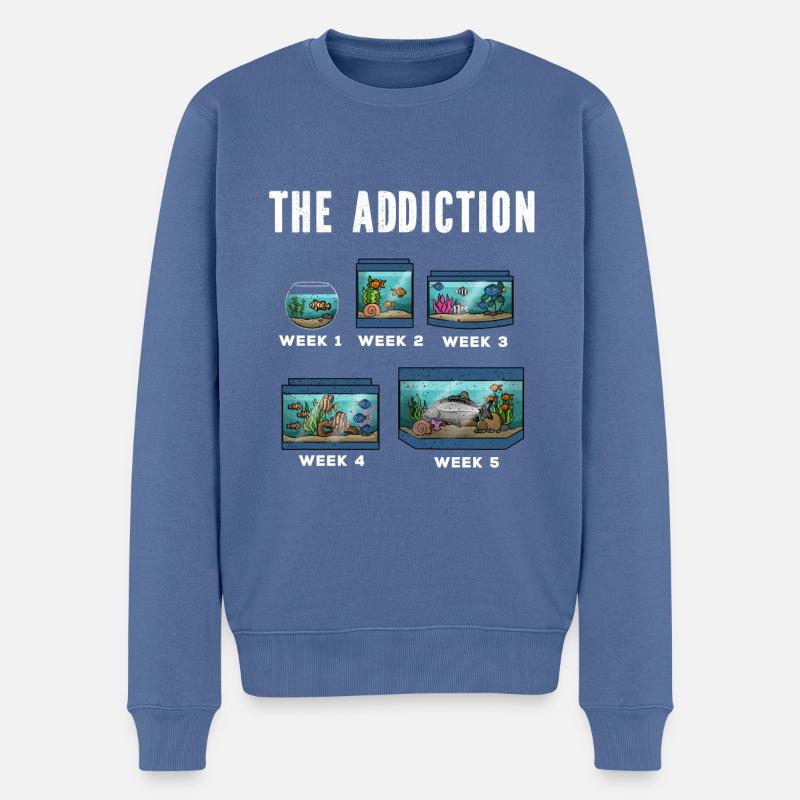 Cadeau de poisson d’aquarium - Pull Premium bio Homme - bleu pigeon
