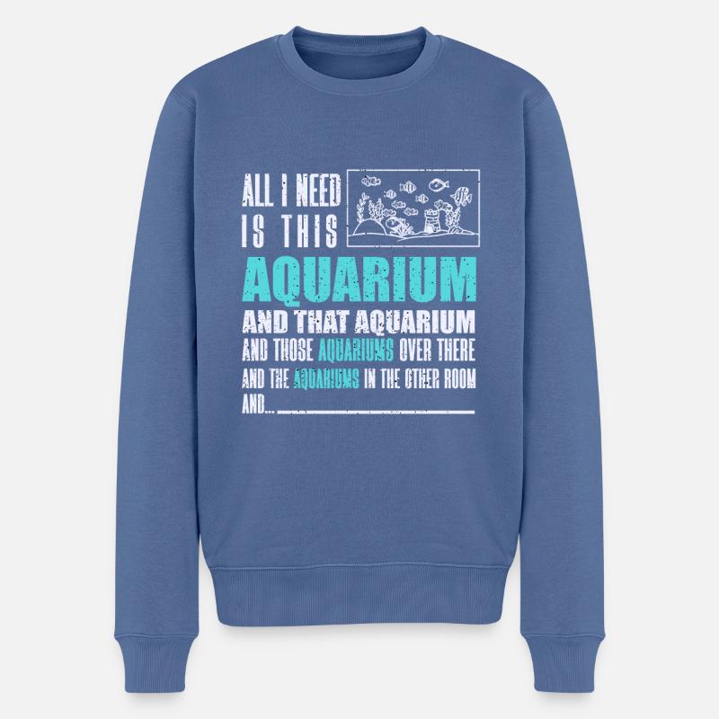Cadeau de poisson d’aquarium - Pull Premium bio Homme - bleu pigeon