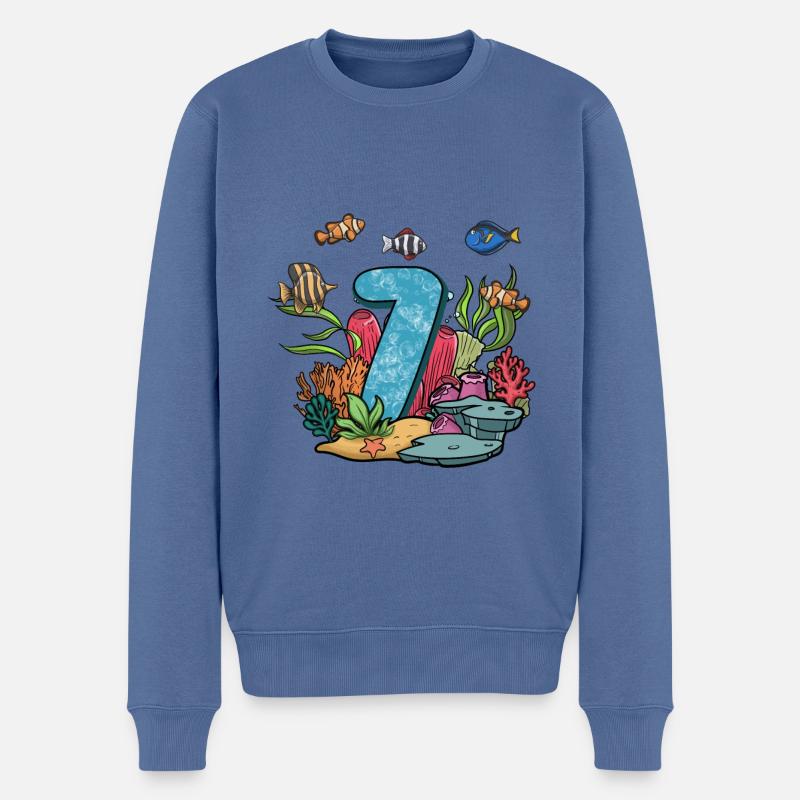 Cadeau de poisson d’aquarium - Pull Premium bio Homme - bleu pigeon