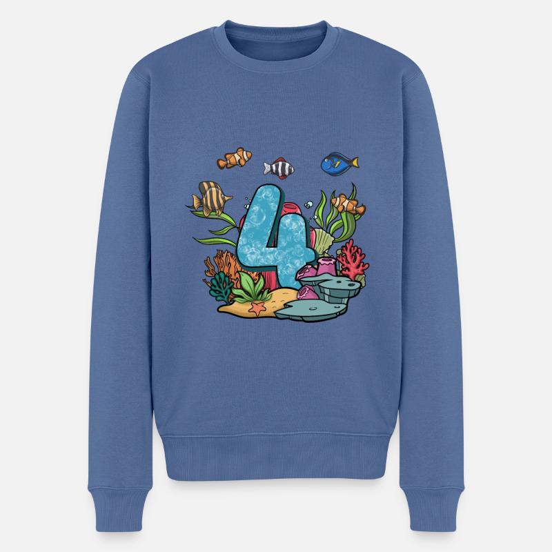 Aquarium Fisch Geschenk - Männer Premium Bio Pullover - Taubenblau
