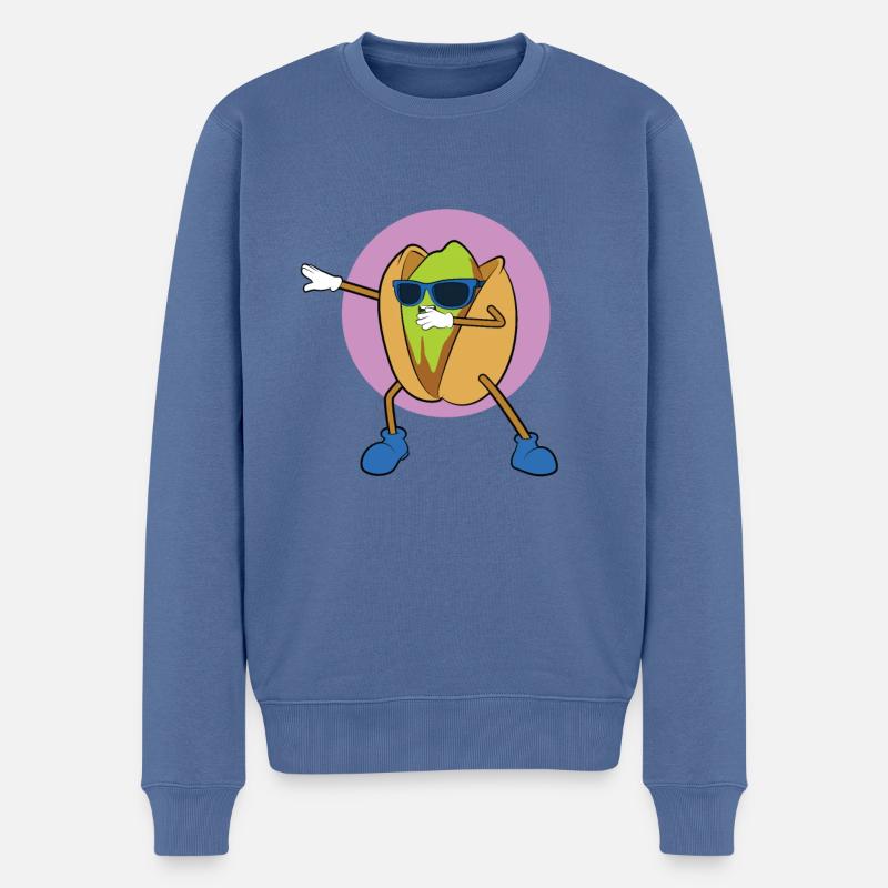 Pistazien Weihnachtsessen Geschenk - Männer Premium Bio Pullover - Taubenblau