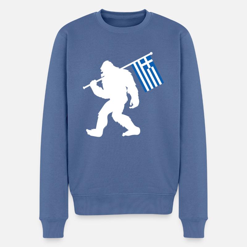 Griechenland Bigfoot - Männer Premium Bio Pullover - Taubenblau